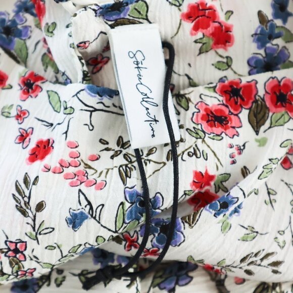 Sokie Collective The Peek-a-Boo Dress Floral Cutout Back Tiered Crinkle NEW L - Picture 9 of 9